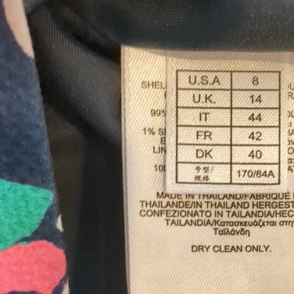 NWOT BROOKS BROTHERS Floral Cotton Waffle Textured Dress, Fully Lined, Size 8 - Picture 5 of 8